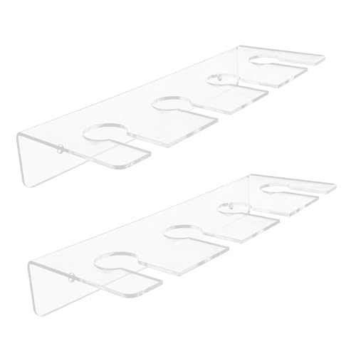 iplusmile 2 Stück Weinglasregal Tisch Weinglashalter Weinglas und Flaschenhalter Glashaltergestell Weinglasstand Weinregal unter der Theke Weinregal unter dem Schrank Acryl Transparent von iplusmile