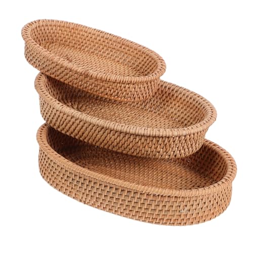 iplusmile 3 Stück Handgewebte Rattan Aufbewahrungskörbe Oval Vintage Brotkorb Snackschale Vielseitig für Obst Servieren Küche Esszimmer Organizer Robust Dekorativ iplusmile 3 Stück Handgewebte Rattan Aufbewahrungskörbe Oval Vintage Brotkorb Snackschale Vielseitig für Obst Servieren Küche Esszimmer Organizer Robust Dekorativ von iplusmile
