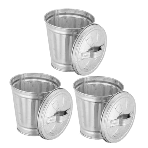 iplusmile 3 Stück Mini Desktop Mülleimer mit Deckel Multifunktionaler Tischabfalleimer und Blumentopf Leicht Tragbar Praktisch für Büro Zuhause und Schreibtisch Aufbewahrung von iplusmile