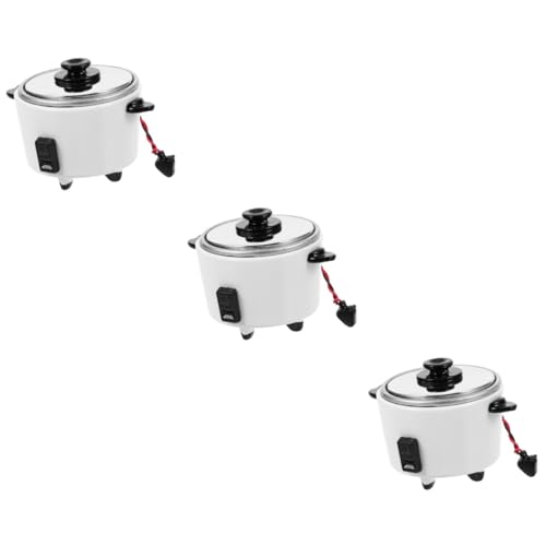 iplusmile 3 Stück Modell Reiskocher Winzig Ornament Mini Vorgeben Reiskocher Puppe Dekoration Lebensechter Reiskocher Simulation Reiskocher Metall von iplusmile