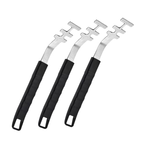 iplusmile 3 Stück Multifunktionaler Teilig Edelstahl Grillrostheber mit Hitzeschutz Sicherer Bbq Grillrost Greifer für Camping Outdoor Grillen und Barbecue Partys von iplusmile