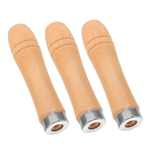 iplusmile 3 Stück Teiliges Holzgriff für Küchenutensilien Hitzebeständiger Ersatzgriff aus Massivem Holz Kompatibel mit Topfgriff und Pfannenschaber Komfortabler Langlebiger Griff mit von iplusmile