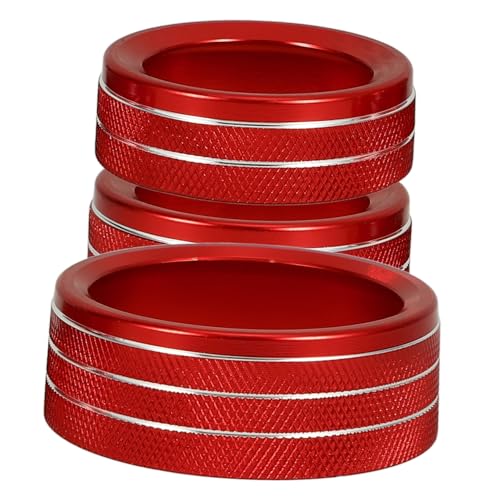 iplusmile 3 Stück Teiliges Set Knopfverkleidungen für Klimaanlage Rot Passend für Dodge Robuste Ringe für Fahrzeug Innenraumgestaltung von iplusmile