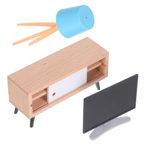 iplusmile 3stücke Miniaturmöbel Für Puppenhaus Wohnzimmer Arrangement Mit Schrank Und Stehlampe Für Kinderspielzimmer Dekoration Und Spielzeug Ornament von iplusmile