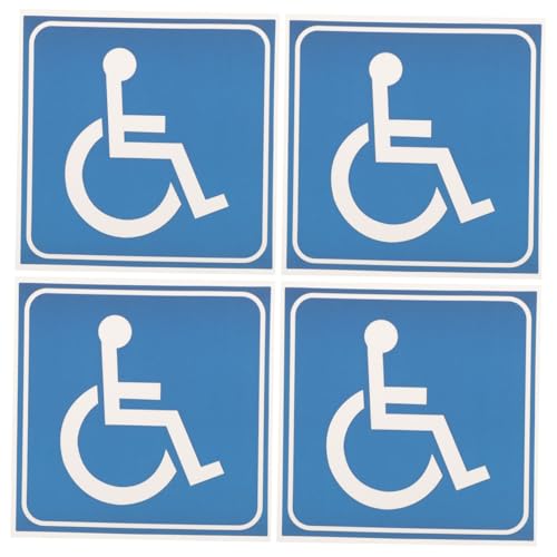 iplusmile 4 Blätter Rollstuhlfahrer Aufkleber Selbstklebend Wasser und Kratzfest Für Auto Fenster Behindertenschild Dauerhaft von iplusmile