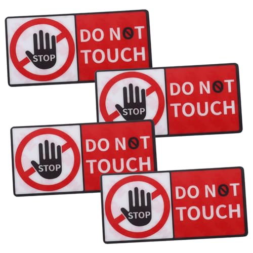 iplusmile 4 Blatt „Don'T Touch“ Aufkleber Sicherheitsschild Warnschilder Sicherheitsschild Aufkleber Vorsicht Aufkleber Selbstklebendes Warnschild „Not Touch“ Aufkleber „Do Not von iplusmile