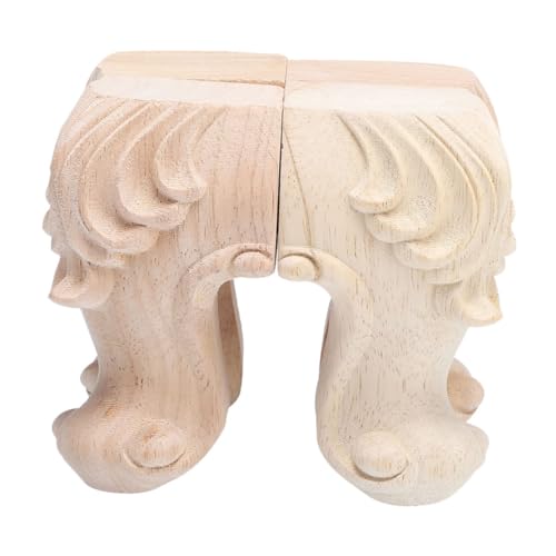 iplusmile 4 Stück Holzbeine Für Kommoden Und Sofas – Ersatzmöbelbeine Aus Massivholz Mit Europäischem Schnitzdesign von iplusmile