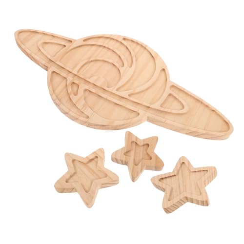 iplusmile 4stücke Holz Ausschnitte Für Planeten Und Sterne Naturholz Dekorationen Für Wand Und Pinnwand DIY Bastelprojekte Für Kinderzimmer Und Heimdekoration Thema Weltraum Für von iplusmile