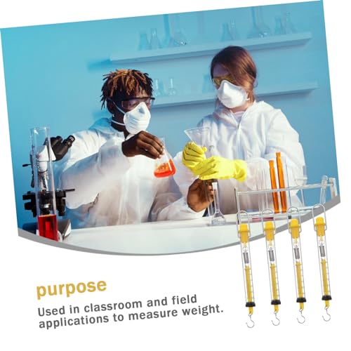 iplusmile 4 Stück Teiliges Federwaagen Transparenter Kunststoff Zylinder Dynamometer Präzise Kraftmesser mit Haken Mechanisches Messgerät für Physikunterricht und Experimente von iplusmile