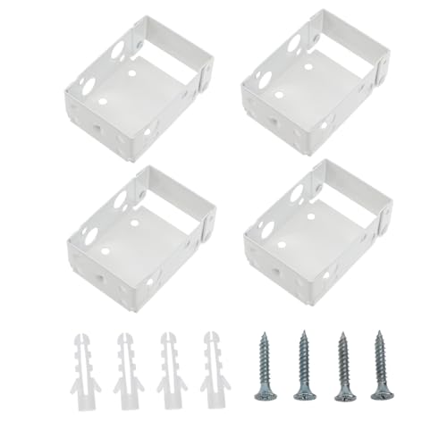iplusmile 4 Stück Teiliges Metall Jalousien Halter Weiß Kompakte Schwere Vorhanghalterung Einfache Installation Platzsparend Geeignet für Rollo Deckenmontage und Gardinenstangen Zubehör von iplusmile