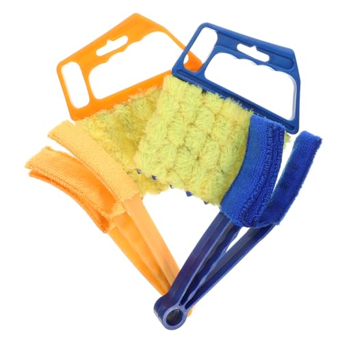 iplusmile 4 Stück Teiliges Mikrofaser Reinigungsset für Jalousien und Klimaanlagen Wiederverwendbare Staubwedel für Effektive Fensterreinigung und Haushaltsreinigung Orange Jalousienbürste von iplusmile