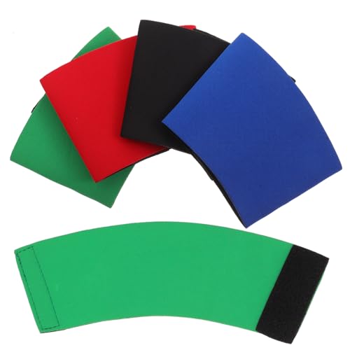 iplusmile 4 Stück Teiliges Neopren Isolierhüllen für Becher und Flaschen Hitzebeständige Rutschfeste Thermohülle in Schwarz Rot Blau und Grün Ergonomisch Wasserabweisend Schützt vor von iplusmile