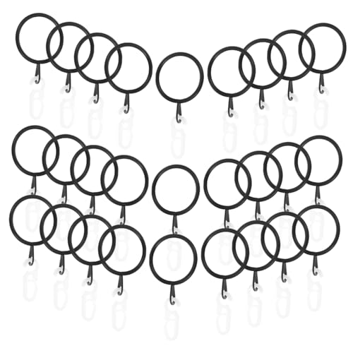 iplusmile 45 Sätze Metallvorhang Hanging Ring Schwarze Vorhanghaken Duschvorhang Ringe Fenstervorhangringe Schwarze Gardinenstangenhaken Ringe Zum Aufhängen Von Türvorhängen Plastik von iplusmile