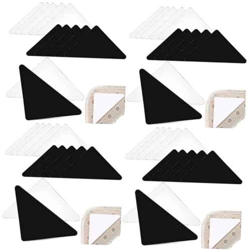 iplusmile 4sets Teppichband 6 Weiß + 6 Schwarz Mit Teppich Ausgelegt Teppichbänder Teppichklebeband Doppelseitig Doppelseitiges Teppichklebeband Klemmbausteine Rutschfester Teppich 12pcs*4 von iplusmile