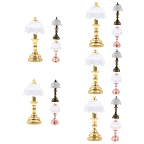 iplusmile 5 Sätze Mini-schreibtischlampenmodell Led Miniaturen Usb-schreibtischlampe Lichter Für Weiß Klein Mini-hauslampe Warmes Licht Miniaturlampe Metall 3 Stück * 5 von iplusmile