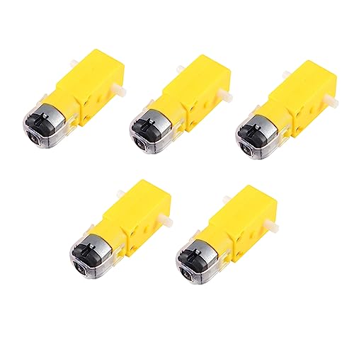iplusmile 5 Stück Getriebemotor Dual Motorgetriebe Welle auto motor Roboter elektrofahrzeuge Untersetzungsmotor magnetischer Interferenzmotor Elektromotor tt-Motor pp Yellow von iplusmile