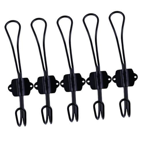 iplusmile 5 Stück Schwarze Eisenhaken mit Schrauben Langlebige Wandhaken für Bad Küche und Garderobe Einfach zu Montieren Rostfrei Platzsparend und Starke Tragfähigkeit von iplusmile