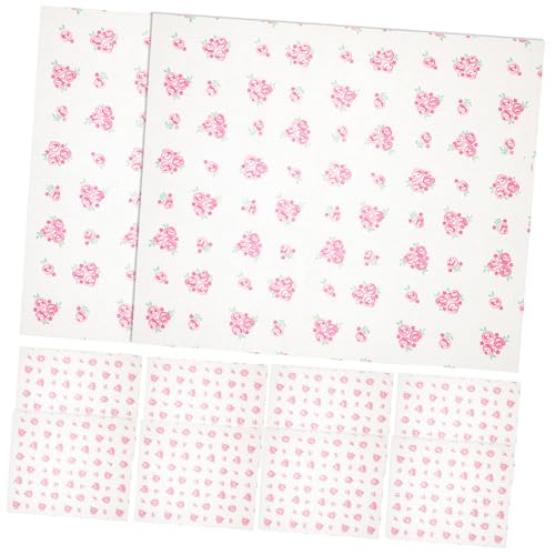 iplusmile 50 Stück Wachspapier mit Rosenmuster Fettdichtes Lebensmittel Verpackungspapier Backpapier für Burger Sandwiches Kekse Lebensmittelecht Vielseitig Einsetzbar von iplusmile
