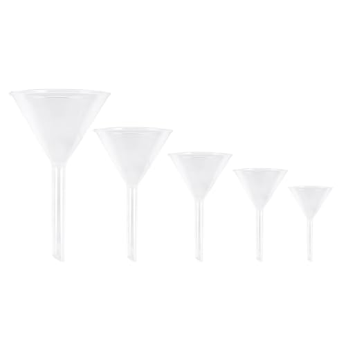 iplusmile 5PCS Glas Mini Trichter Kleine Labor Trichter Für Labor Flaschen Sand Kunst Parfums Gewürze Pulver Ätherische Öle Freizeit Aktivitäten Chemie Experiment von iplusmile