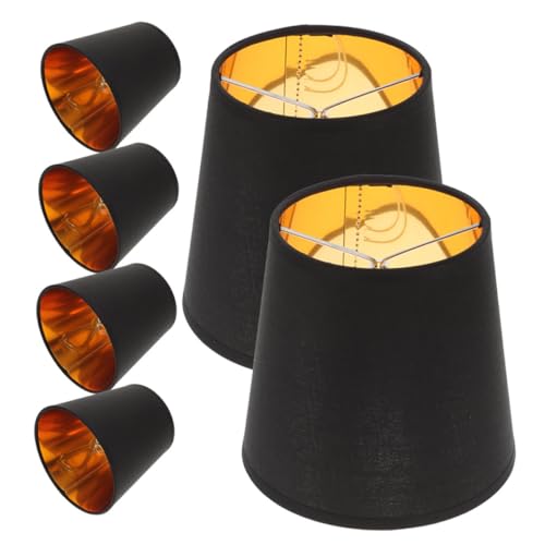 iplusmile 6 Stück Metall Lampenschirme Barrel Stil Fassung Vielseitig Schraubfassung Einfach Montage Wärmeableitung für Tischlampe Pendelleuchte Schwarz von iplusmile