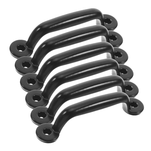 iplusmile 6 Stück Modern Schwarze Metallgriffe für Schränke Minimalistisches Design Robuste Möbelbeschläge für Küche Schlafzimmer Kleiderschrank Langlebige Vintage Türgriffe von iplusmile