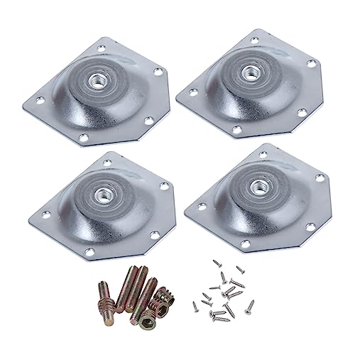 iplusmile 6 Stück Praktischer Stecker Rahmen Platte Schreibtisch Tischbeine Tischbeindichtungen Boden Sofa Couch Möbel Festsetzung Abgewinkelt Hardware Fuß Polster Tischbeinschrauben Silver von iplusmile