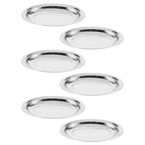 iplusmile 6 Stück Teiliges Edelstahl Servierplatten Oval Kratzfeste Polierte Fischplatte Vielseitiges Serviertablett für Fleisch Dessert Kosmetik Organizer Handtuch und Serviettenablage von iplusmile