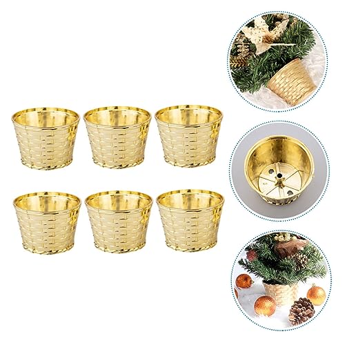 iplusmile 6 Stück Teiliges Kleiner Weihnachtsbaumständer Künstlicher Baumfuß mit Stabiler Runder Basis Sichere Tischdekoration Robuste Weihnachtsbaumhalterung für Künstliche Bäume von iplusmile