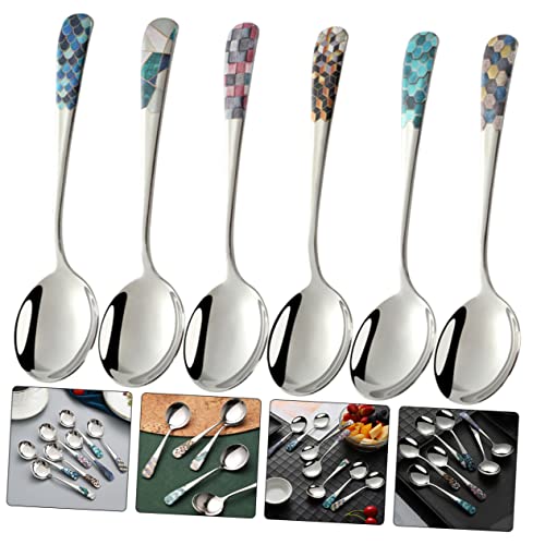 iplusmile 6 Stück Teiliges Suppenlöffel aus Vielseitig Einsetzbar Langlebig und Hitzebeständig mit Einzigartigem Koreanischem Design in Verschiedenen Formen und Farben Spülmaschinengeeignet von iplusmile