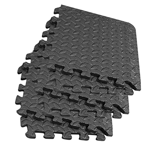 iplusmile 6 Stück Teppich turnmatten Gymnastics Matte Fitnessraum spielunterlage Schaumstoff-Fliesenmatten für das Fitnessstudio Getreide Bodenpolster für das Fitnessstudio Spleißmatte Black von iplusmile