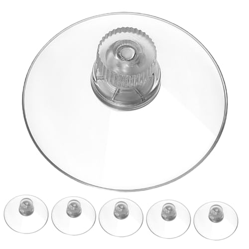 iplusmile 6 Stück Transparente PVC Saugnapf Haken Teilig mit Metallgewinde und Rändelmutter Starke Saughalter für Bad Küche Fenster ohne Bohren Langlebig und Kratzfrei Fliesen von iplusmile