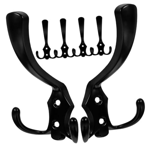 iplusmile 6 Stück Wandhaken aus Zinklegierung Retro Vintage Garderobenhaken mit Haken Robust Platzsparend Vielseitig für Kleidung Taschen Handtücher für Badezimmer und Flur von iplusmile