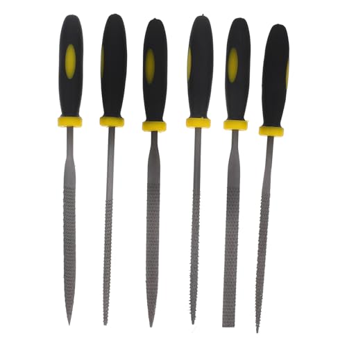 iplusmile Nadelfeilen-Set: Feilenset für Holz, Metall, Kunststoff - - Kleine Rund, Halbrund, Vierkant, Dreieck, Flach und Flachspitzfeilen,6 Stück/Set von iplusmile
