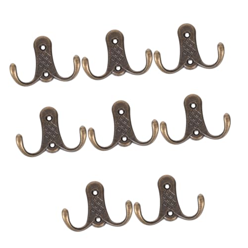 iplusmile 8 Stück Teiliges Garderobenhaken Vintage aus Zinklegierung Doppelte Wandhaken für Schwere Geeignet für Badezimmer Küche Schränke zum Aufhängen von Mänteln Hüten Handtüchern von iplusmile