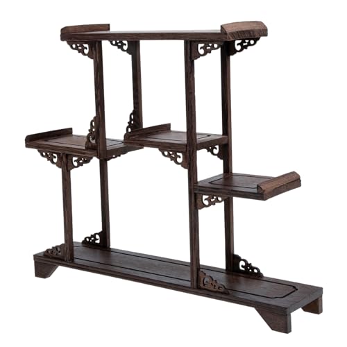 iplusmile Antikes Holzdisplay Regal Retro Design Miniatur Blumenständer für Schmuck und Dekoration Vielseitig Einsetzbar im Wohnzimmer Büro und Teestube Kreatives Vintage von iplusmile