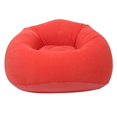 iplusmile Aufblasbarer Lounge-Sessel Rosy Faltbarer Dicker Outdoor-Inflatable Couch mit Intelligenter Aufbewahrungstasche Tragbarer Lazy Sofa Stuhl für Camping Lesen Garten Schlafzimmer von iplusmile