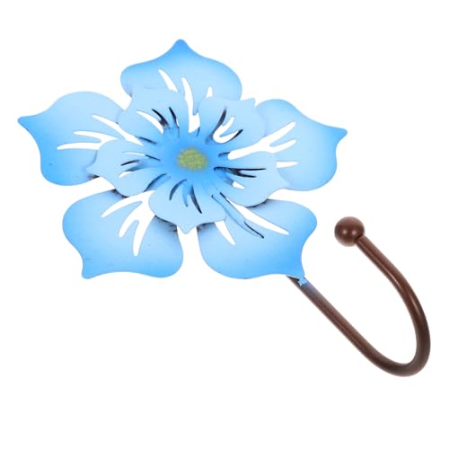 iplusmile Blauer Blumen Wandhaken aus Kompakter Garderobenhaken mit Hoher Bruchfestigkeit Vielseitig für Flur Bad Küche und Büro Einfach zu Montieren für Jacken Taschen und Handtücher von iplusmile