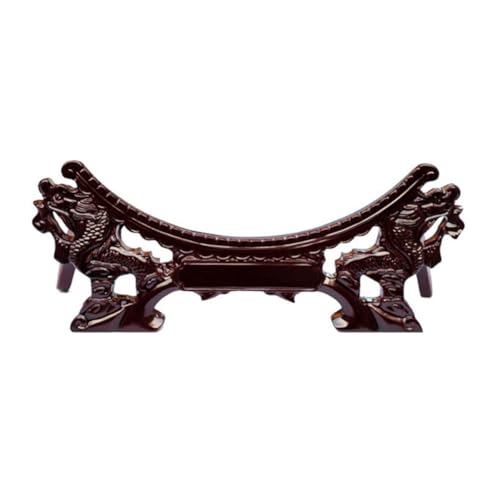 iplusmile Display Ständer Buchständer Tellerständer Aus Holz Dekorativer Tellerständer Vintage-drachenkopf-schnitzstaffeleien Chinesischer Stil Tellerhalter Für Platten Geschirr Display Dunkelroter von iplusmile