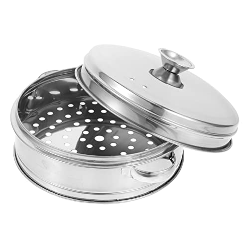 iplusmile Dampfkorb mit Deckel Dicker Gemüse Dämpferkorb Doppelte Griffe Gleichmäßige Dampflöcher Vielseitig für Gemüse Fisch Fleisch Schonendes Kochen Rutschfest Langlebig von iplusmile