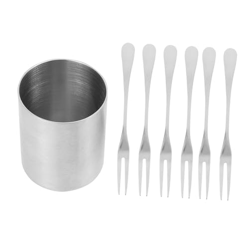 iplusmile Edelstahl Obstgabel Silbernem Aufbewahrungsbehälter Robustes Dessertbesteck für Kuchen Snacks Eis Vielseitig Einsetzbar für Zuhause Restaurant und Outdoor von iplusmile