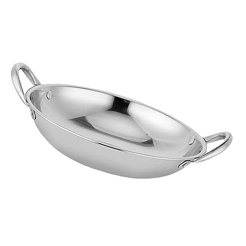 iplusmile Edelstahl Wok mit Rundem Boden Hitzebeständiger Metall haushalts topf mit Doppelgriffen Gleichmäßige Wärmeverteilung für Alkoholherde Rostfrei und Leicht zu Reinigen iplusmile Edelstahl Wok mit Rundem Boden Hitzebeständiger Metall haushalts topf mit Doppelgriffen Gleichmäßige Wärmeverteilung für Alkoholherde Rostfrei und Leicht zu Reinigen von iplusmile