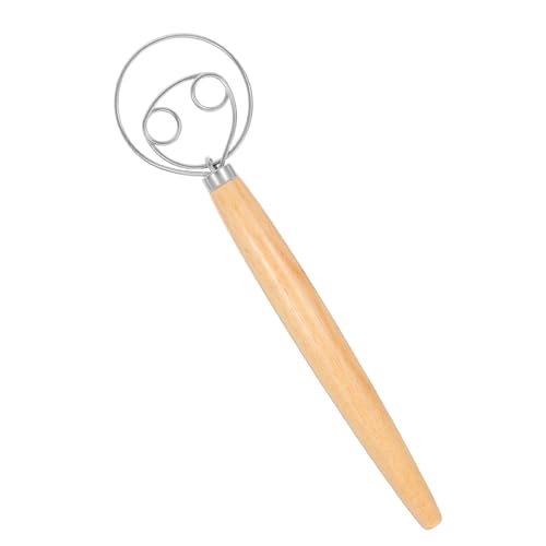 iplusmile Eichenmischer Schneebesen aus Metall Handmixer Schneebesen robuster Schneebesen kleine Schneebesen zum Kochen Schneebesen Utensil Schneebesen mit langem Griff Holz von iplusmile