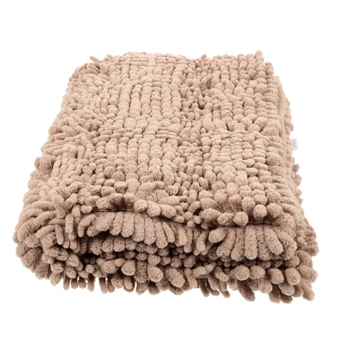 iplusmile Extra Dicker Chenille Badematte Rutschfester Badezimmerteppich Saugfähiger Badvorleger für Dusche und Wc in Camel Angenehm und Langlebig von iplusmile