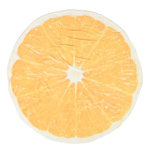 iplusmile Fleece Decke Rund Orange Obstmotiv Weiche Kuscheldecke Leicht Wärmeisolierend Für Sofa Bett Outdoor Picknick Wohnzimmer Schlafzimmer von iplusmile