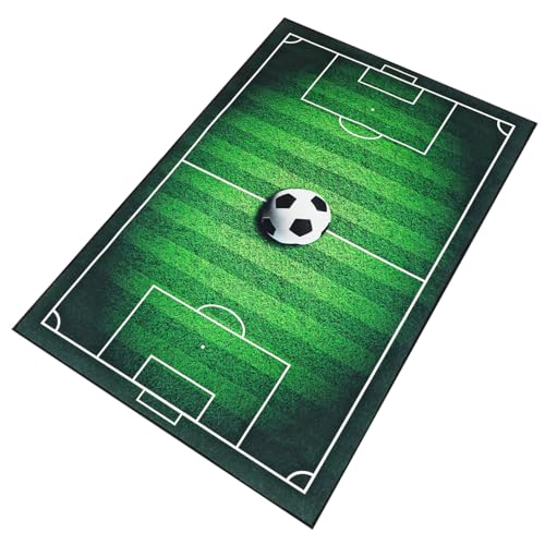 iplusmile Fußballfeldspielteppich ästhetisch Sportdecke Teppiche für Sportfans Heimteppich Tonhöhe kinderteppich Teppich Wohnzimmer Sportteppiche Polyester (Polyester) Green von iplusmile