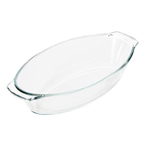 iplusmile Glas servierplatte Fischform Groß mit Griffen Mikrowellengeeignet Bruchsicher Vielseitig für Küche Restaurant Bar Snacks Steaks und Dessert Einfache Reinigung von iplusmile