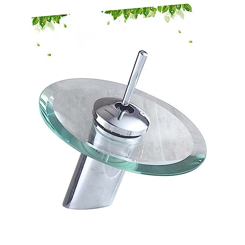 iplusmile Wasserfall Waschbecken Wasserhahn Spülbeckenhahn Wasserfall-glashahn Glashahn Mit Edelstahlauslauf Heiß Und Kaltwassermischer Einhebel-design von iplusmile