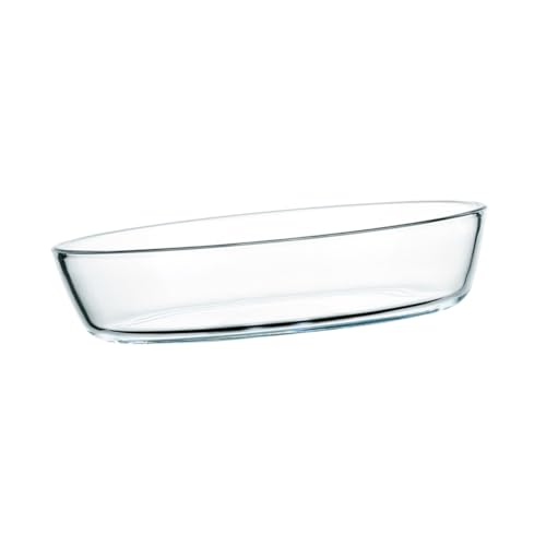 iplusmile Große Ovale Glas Backform Hitzebeständig Mikrowellengeeignet Stapelbar Servierplatte für Haushalt und Küche von iplusmile
