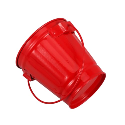 iplusmile Handheld -eiseneimer Kleine Eimer Blecheimer Inhaber-organisator Kleiner Metalleimer Mini-container Schreibtisch Organizer Kleiner Eimer Aufbewahrung Kommode Organizer Eisen Rot von iplusmile