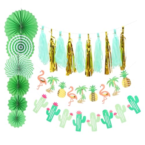 iplusmile Hawaiian Party Dekoration Teilig Papier Hängend Flamingo und Ananas Tropisch für Erwachsene Wohnzimmer Fenster Wand Party Favor von iplusmile